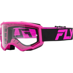 FLY RACING Focus Youth Goggle Black/Pink - Clear Lens