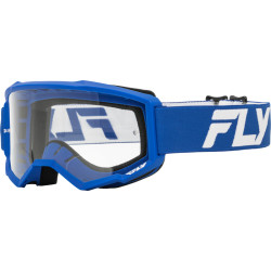 Masque enfant FLY RACING Focus bleu/blanc - écran clair