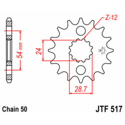 JT SPROCKETS Steel Standard Front Sprocket 517 - 630