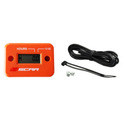 SCAR Hour-meter with Wire Velcro Fixing Orange