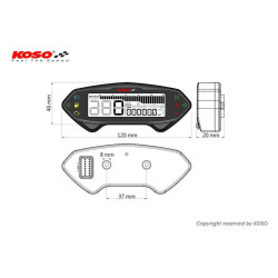 KOSO DB-01RN Multi-Function Meter LCD Black