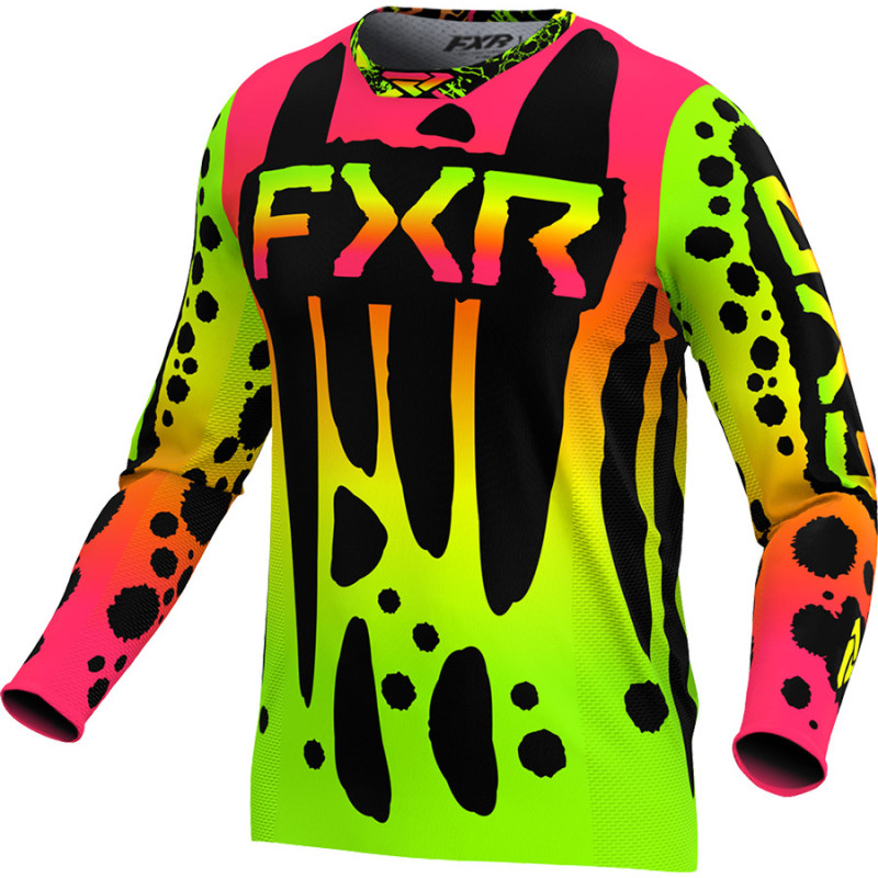 maillot-cross-enfant-fxr-podium-jaune-fluo-rose-noir-1