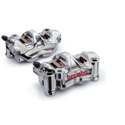 BREMBO UPGRADE Pair of GP4RX - 108mm callipers (CNC machined - chrome-plated) (with pads)