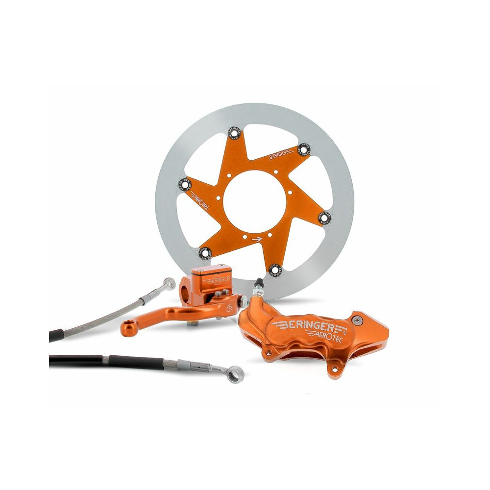 Kit freinage BERINGER Top Race roue 17'' étrier Aerotec® axial 6 pistons orange KTM