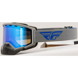 FLY RACING Focus Snow Goggle Grey/Blue W/ Sky Blue Mirror/Smoke Lens