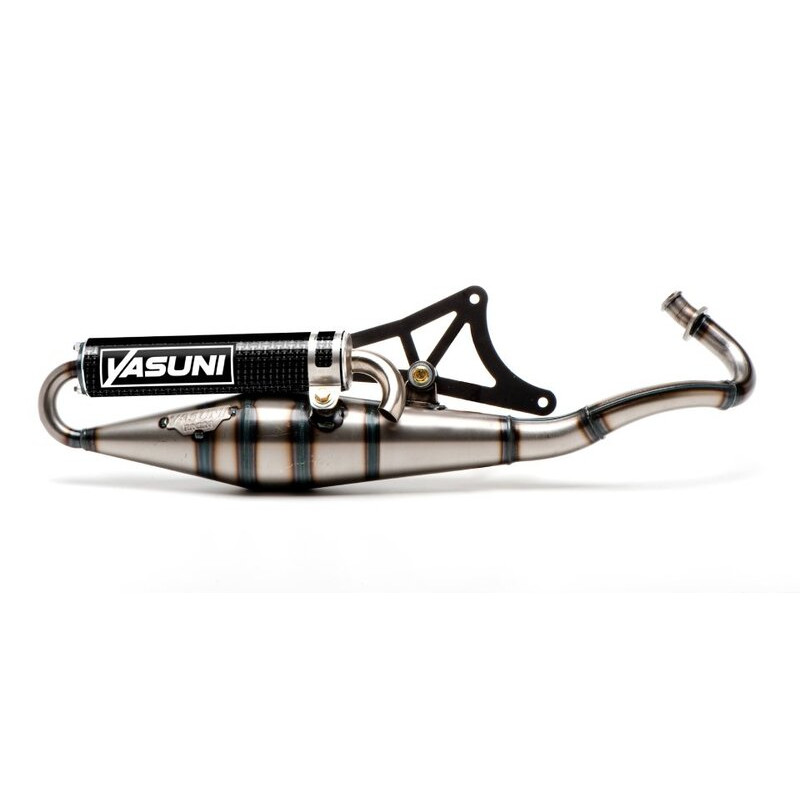 YASUNI Scooter Z Full Exhaust System - Steel/Carbon Look
