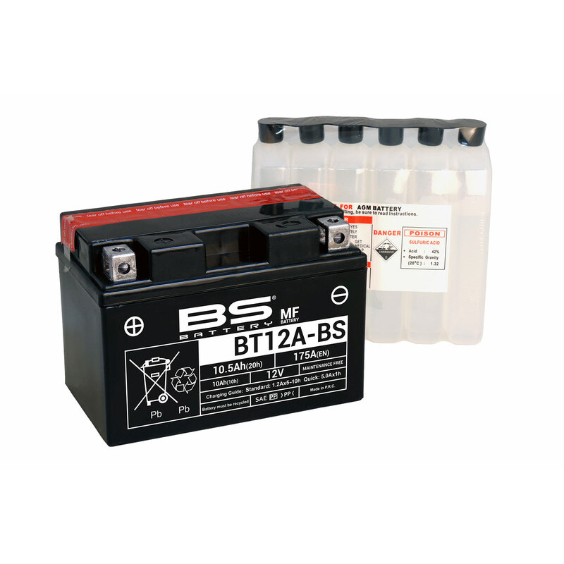 BS BATTERY Battery Maintenance Free with Acid Pack - BT12A