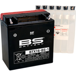 BS BATTERY Battery Maintenance Free with Acid Pack - BTX16-BS